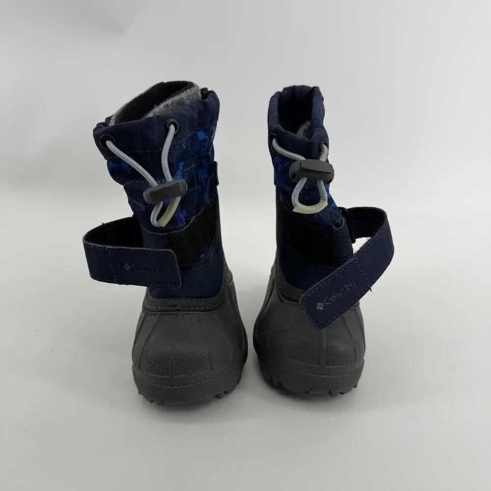 Columbia Powderbug Plus II Snow Boots Toddler Sz 5 Blue Camo Waterproof Gorpcore